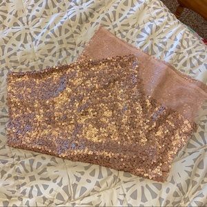 Peachy Pink Sequin skirt fabric